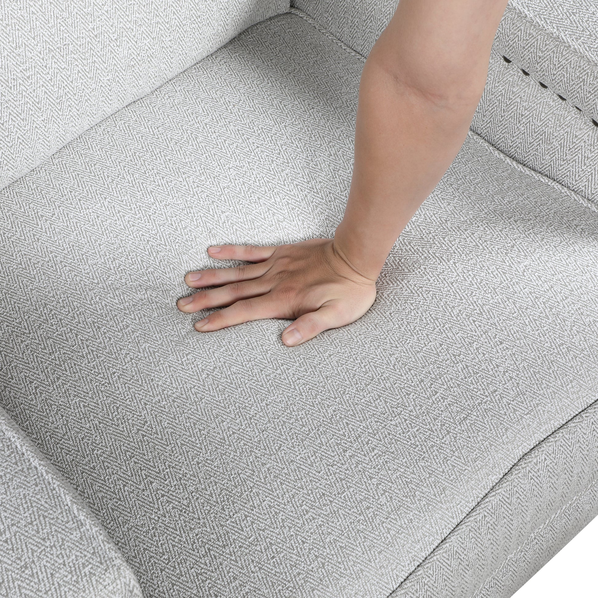 Push Back Reclining Chair Transitional Style Gray Chenille Upholstery 1Pc Cushion Seat Modern Living Room Furniture Gray Primary Living Space Transitional Solid Wood