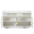 Dresser Cabinet,Barcabinet,Buffet Sideboard Storage Cabinet,Buffet Server Console Tablestorge Cabinetsolid,For Dining Room,Living Room,Kitchenhallway,Shaped Door Panels, Gold Metal Handle,Color: White Standard 5 Or More Spaces Distressed Finish White