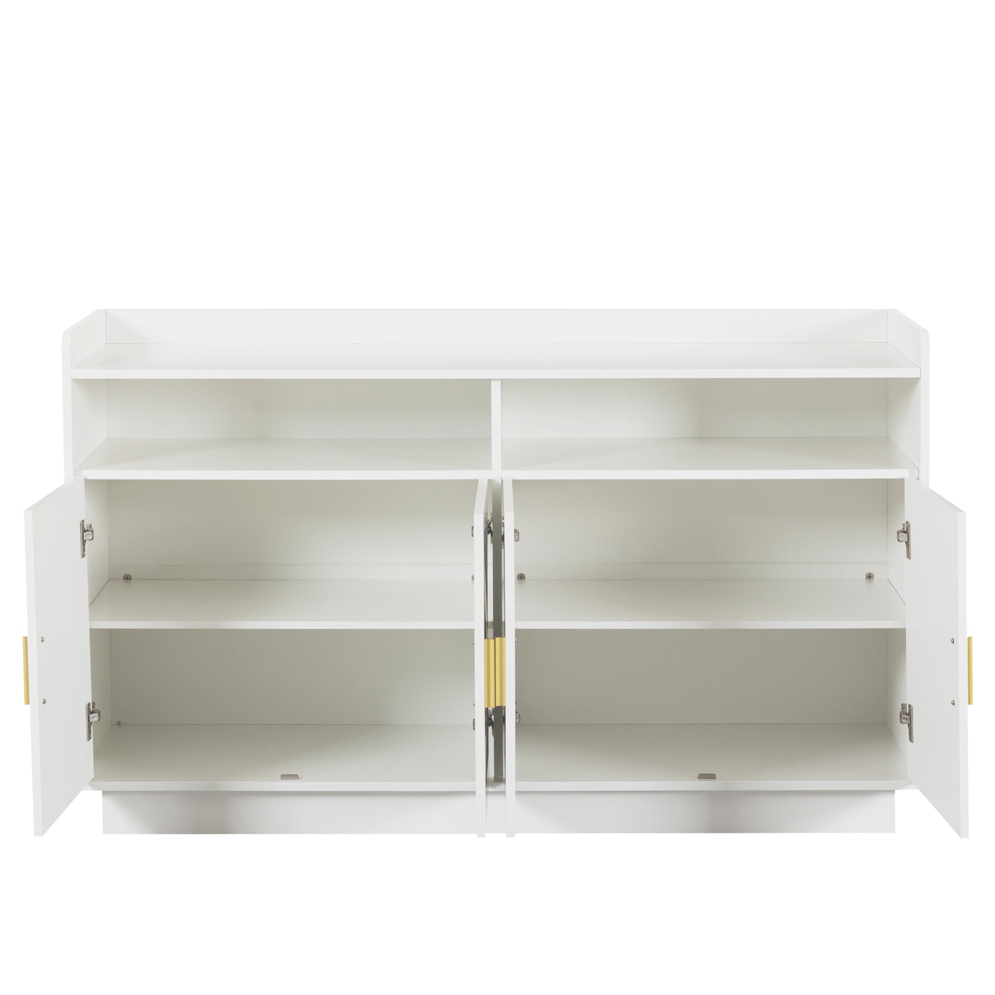 Dresser Cabinet,Barcabinet,Buffet Sideboard Storage Cabinet,Buffet Server Console Tablestorge Cabinetsolid,For Dining Room,Living Room,Kitchenhallway,Shaped Door Panels, Gold Metal Handle,Color: White Standard 5 Or More Spaces Distressed Finish White