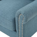 Accent Chair Blue Fabric