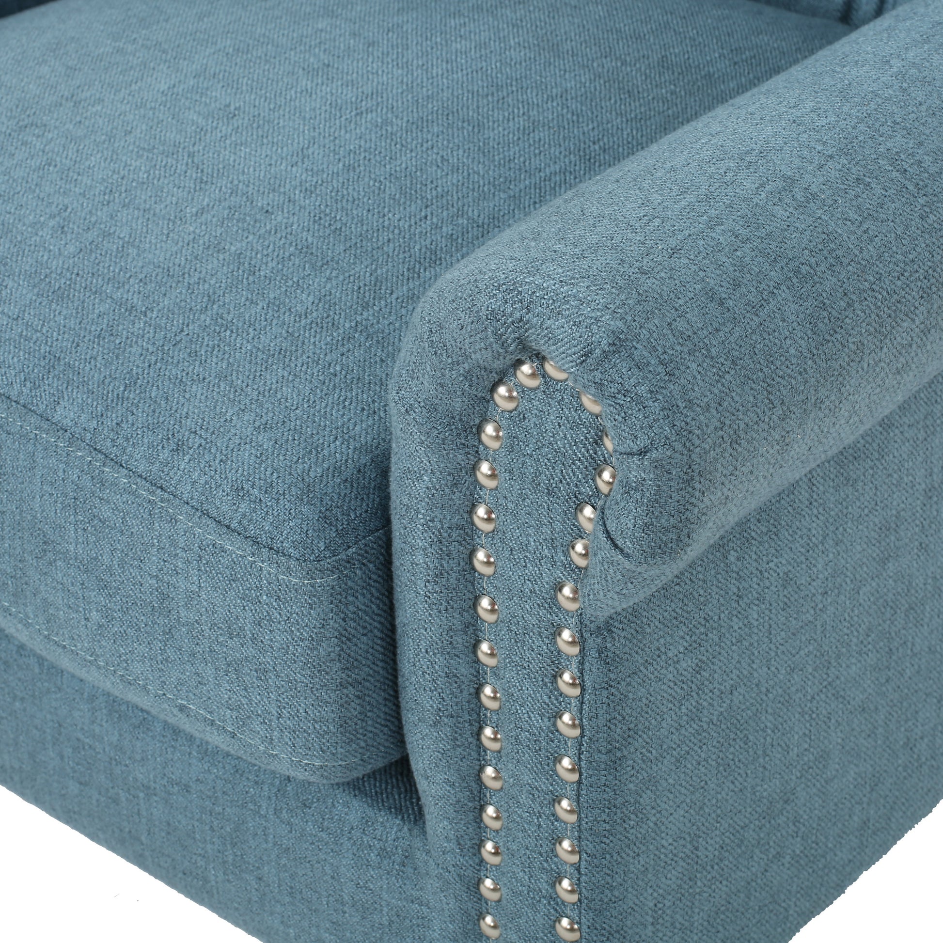 Accent Chair Blue Fabric