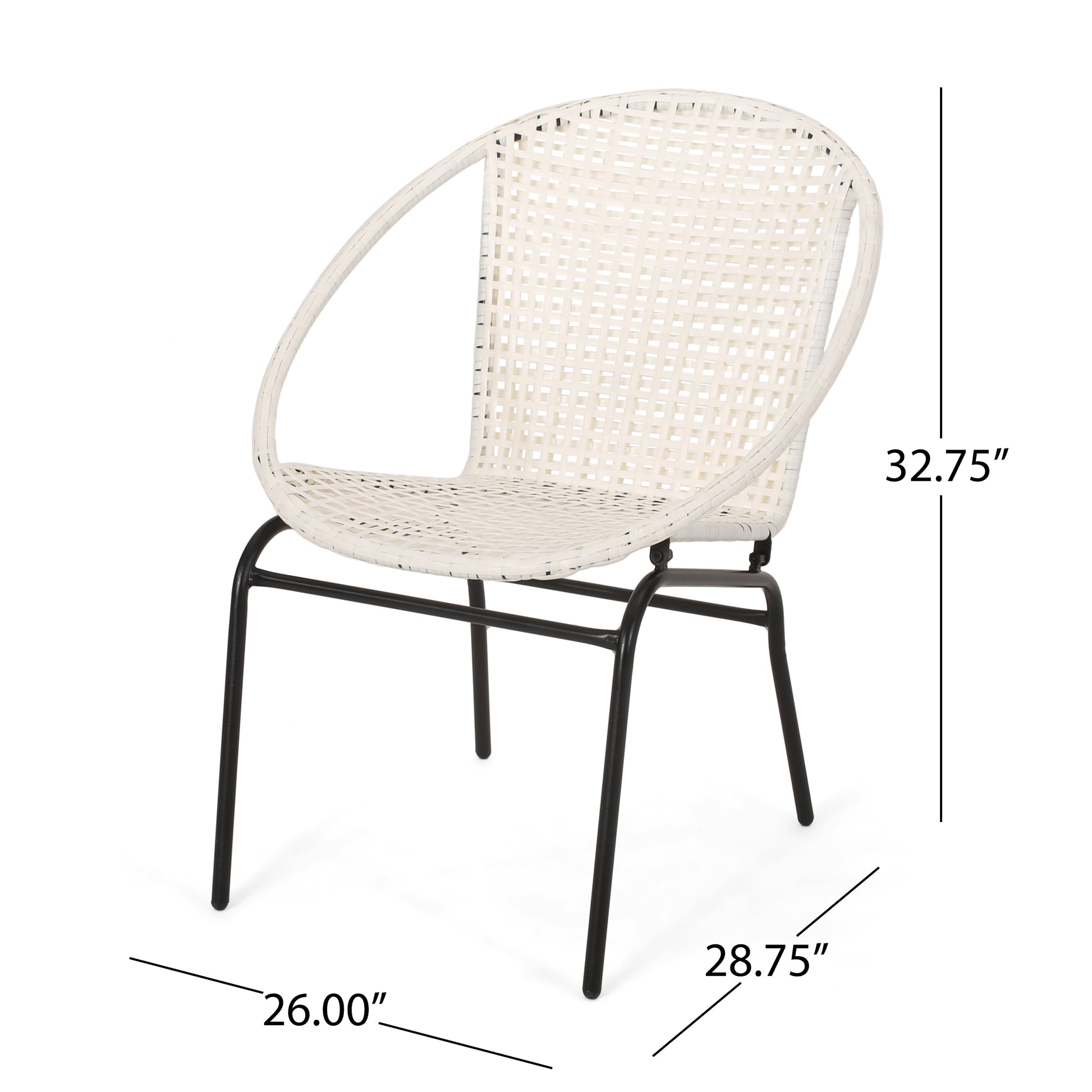 Java Outdoor Wicker Chair Set Of 2 White Iron