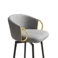 30 Inch Dining Chairs Set Of 2 Modern Style 360 Swivel Bar Chairs With Simple Design, Comfortable High Stools, And Flexible Dining Chairs Suitable For Bars, Restaurants,Velvet Bar Chair Beige Grey