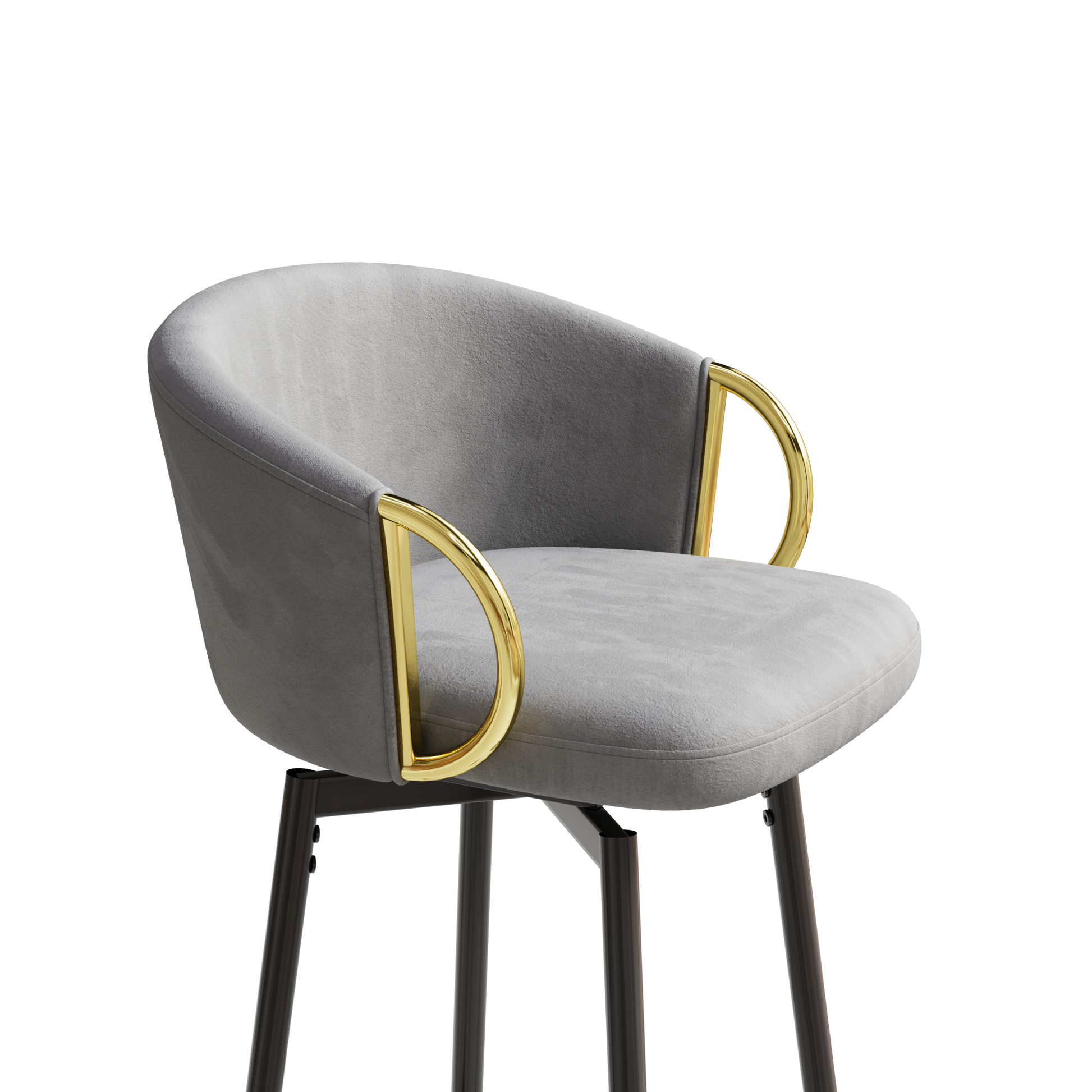 30 Inch Dining Chairs Set Of 2 Modern Style 360 Swivel Bar Chairs With Simple Design, Comfortable High Stools, And Flexible Dining Chairs Suitable For Bars, Restaurants,Velvet Bar Chair Beige Grey