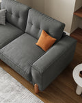 Loveseat Sofa With Deep Seat, Modern Chenille Beautiful Seat Couch For Living Room Upholstered 2 Seater Small Couch For Bedroom, Apartment Gray Chenille