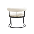 Coolmore Boucle Dining Chairs Set Of 2, Mid Century Modern Curved Backrest Chair, Round Upholstered Kitchen Chairs Beige Boucle Beige Foam Mdf Metal