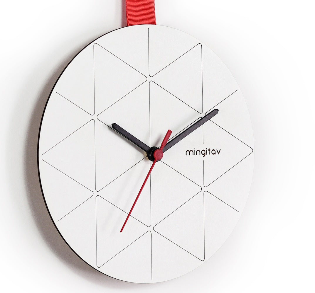 Minuet Wall Clock Red Red Contemporary Plastic