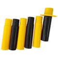 4 Pack Traffic Delineator Post Cones With Fillable Base, Adjustable Plastic Safety Barrier With 5Ft Plastic Chain, Outdoor And Indoor Crowd Control Stanchion For Traffic Control And Warning Y B Yellow Black Plastic