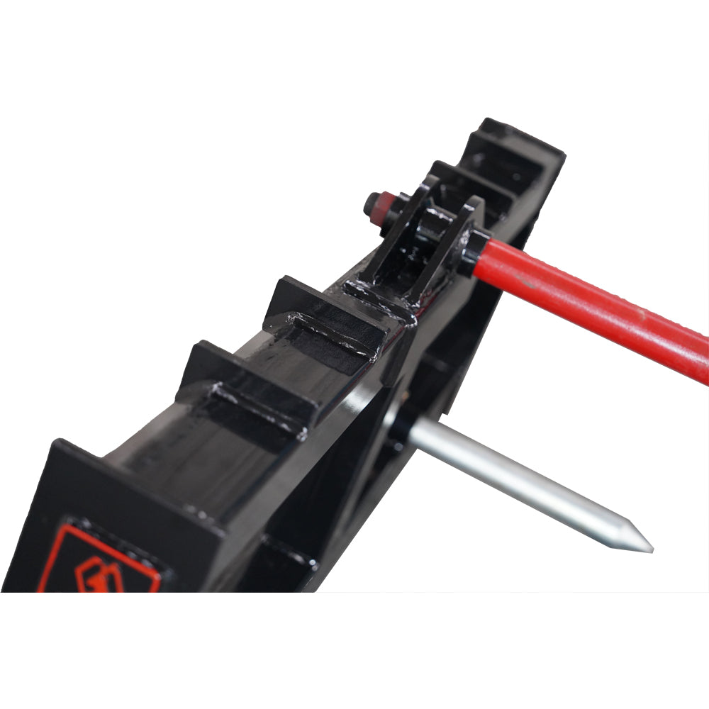 Landy Attachments 43'' Hay Spear Skid Steer Quick Tach Black Steel