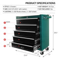 5 Drawers Rolling Tool Chest,Tool Cabinet On Wheels With Keyed Locking Stem And Drawer Liners,Tool Chest With Link Buckle And Can Be Combined To Large Cabinet Set,For Warehouse,Garage Green Steel