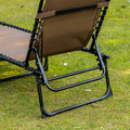 Outsunny Reclining Chaise Lounge Chair, Portable Sun Lounger, Folding Camping Cot, With Adjustable Backrest And Removable Pillow, For Patio, Garden, Beach, Brown Brown Fabric