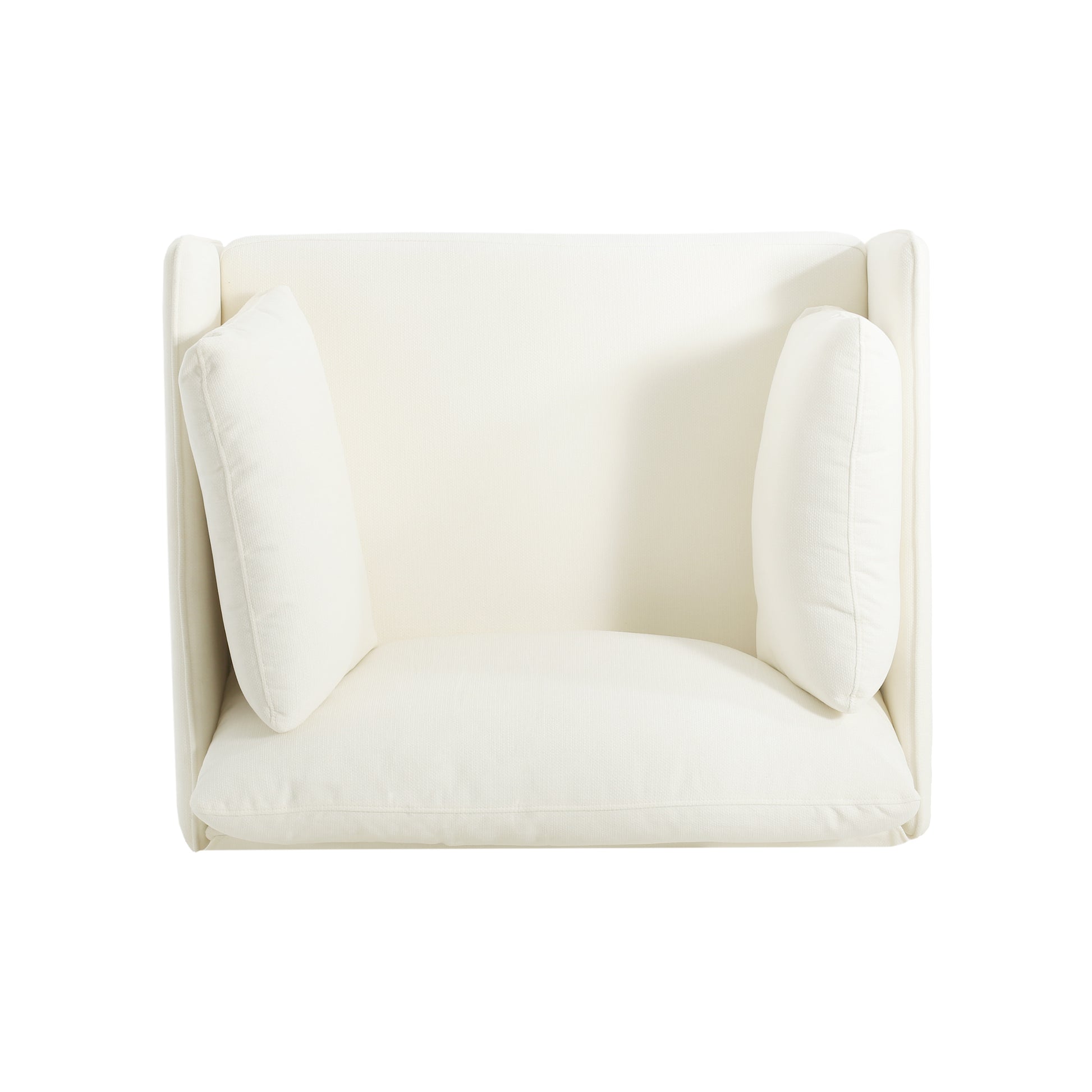 39" Modern Upholstered Accent Chair With Soft Cushions, Sleek Armrest Design And Sturdy Wooden Legs, Cozy Seating For Living Room, Bedroom, Or Office Lounge White Metal,Polyester,Solid Wood Mdf
