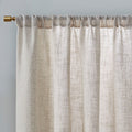 Linen Blend Light Filtering Curtain Panel Pair 2 Pcs Window Panels Natural Polyester