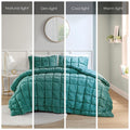 2 Piece Comforter Set Twin Teal Polyester