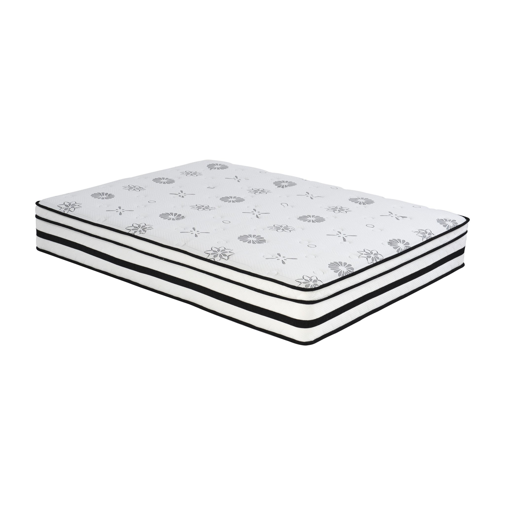 12 Inch California King Mattress Highlyquilted Cover Hybrid Mattress, White, Plush Foam Mattress In A Box, Luxury Comfort Mattress White Bedroom Foam Spring California King