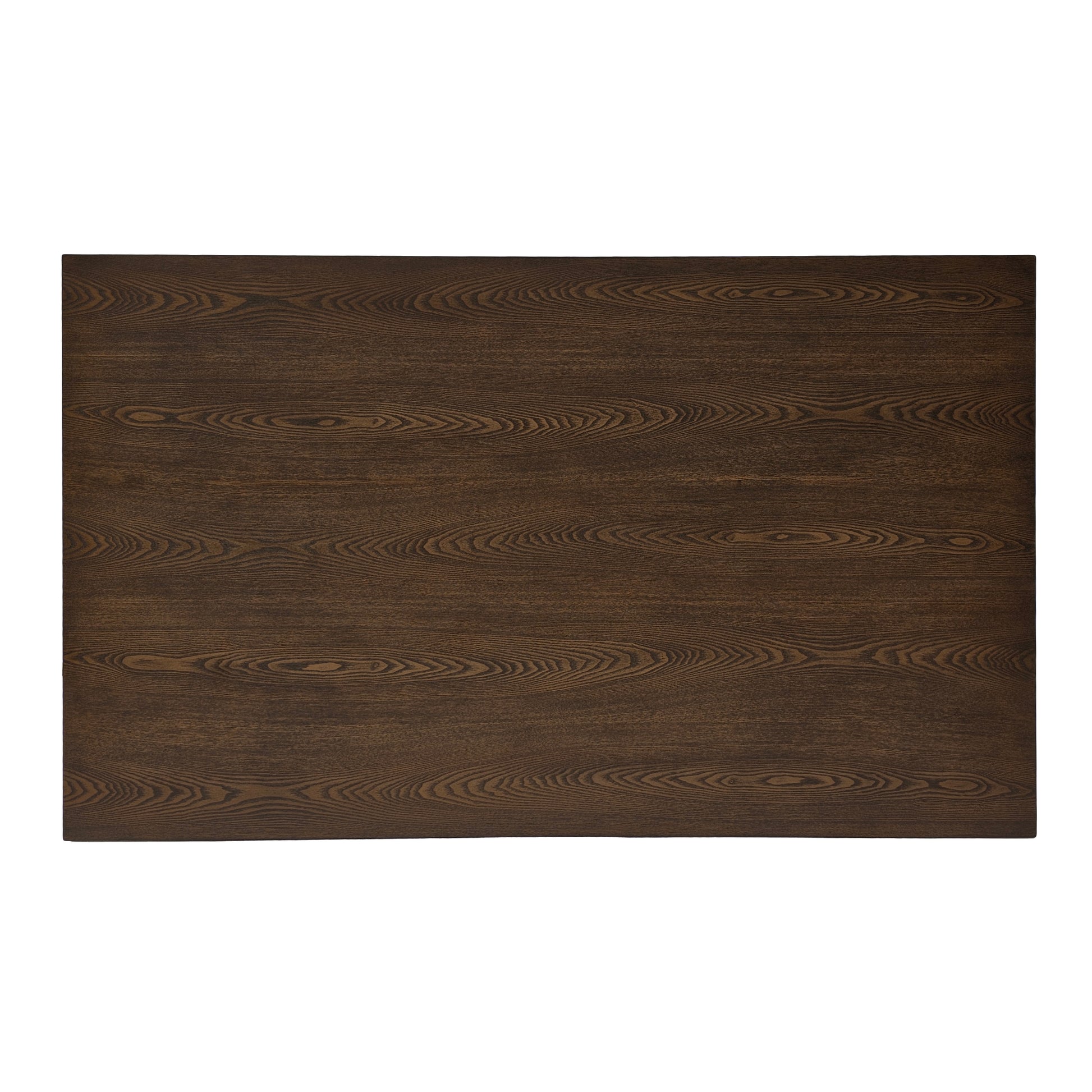 Wood Dining Table Brown Brown Rectangular Rubber Wood