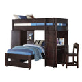 Wenge Twin Over Twin Loft Bed With Built In Desk, Wardrobe And Chair Wenge Bedroom Wood