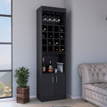 Being Kava Bar Cabinet, Double Door, Two Shelves, Sixteen Built In Wine Rack Black Black Dining Room Modern Particle Board Particle Board
