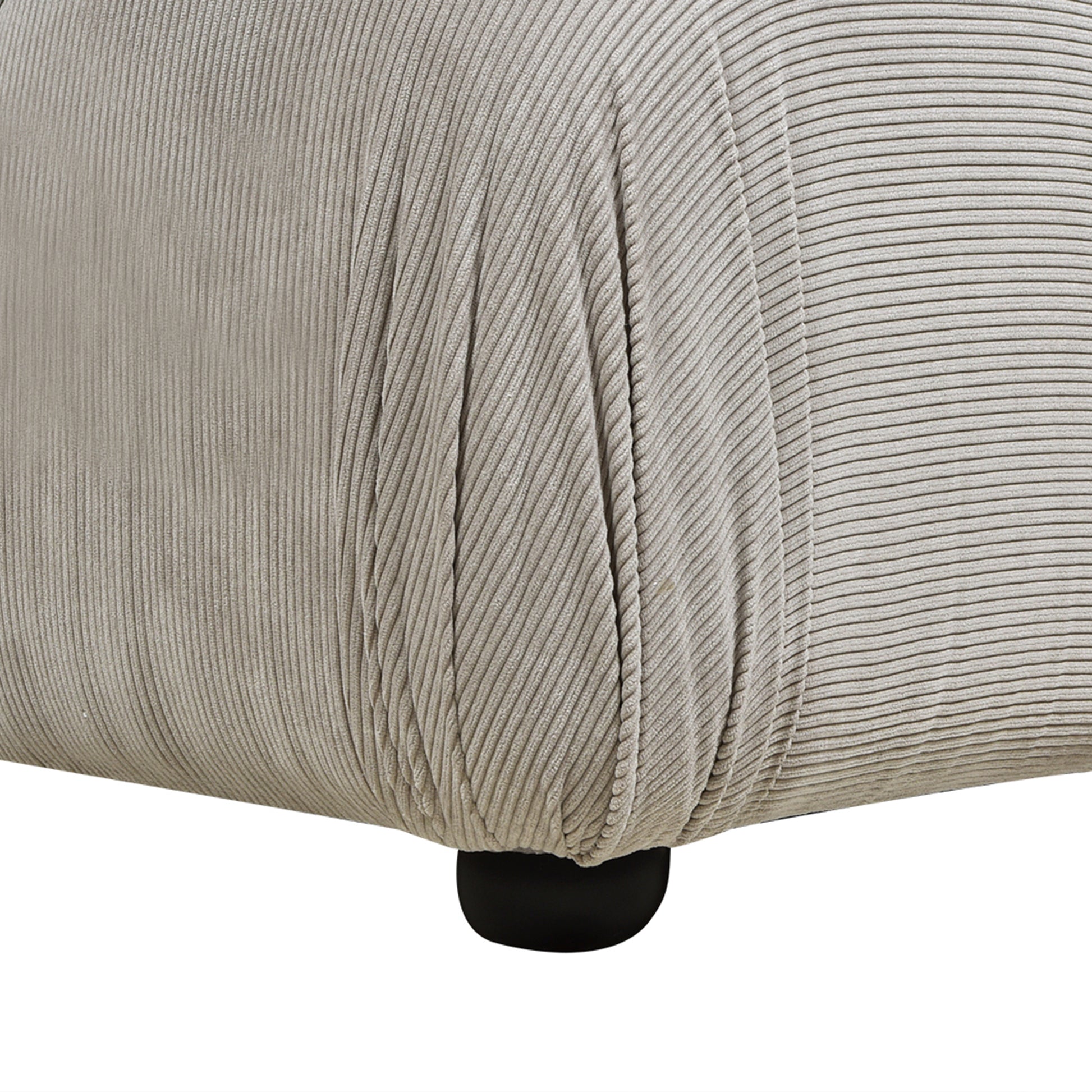 Marcel 36" Bubble Modular Modern Cocktail Ottoman, Pebble Gray Corduroy Gray Foam Corduroy