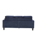 Velvet Sectional Couchl Shaped Sofa With Ottoman For Small Apartment Navy Velvet 3 Seat