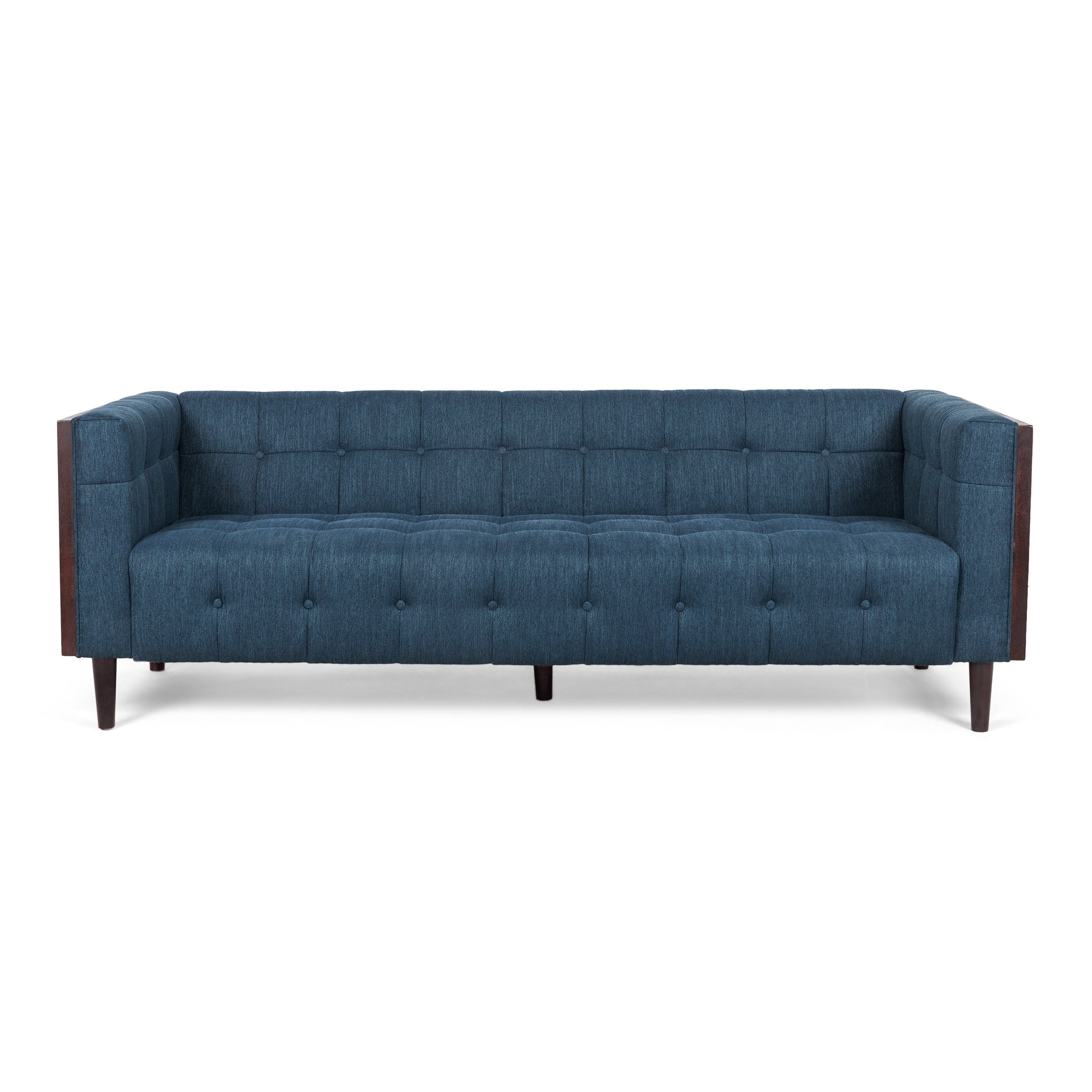 3 Seater Sofa Navy Blue Fabric