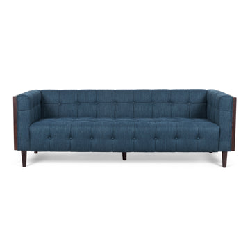 3 Seater Sofa Navy Blue Fabric