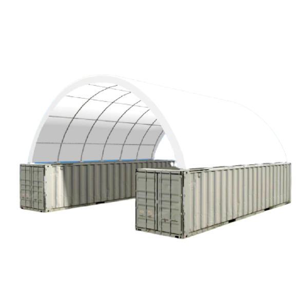 Ping Container Canopy Shelter 20'X40',18 Oz Pvc White Steel