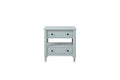 Open Nightstand Ocean Finish With 2 Drawers Light Blue Solid Wood Mdf