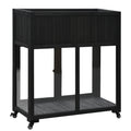 Patio 35.4''X17.7''X37.4'' Mini Wood Cold Frame, Compact 2 Doors Garden Greenhouse With Wheels, Raised Bed With Liner For Indoor Outdoor Use, Black Black Garden & Outdoor Casual Wood