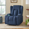 Massage Recliner Navy Blue Fabric