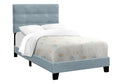 Bed, Twin Size, Upholstered, Bedroom, Frame Only, Youth, Teen, Juvenile, Light Blue Velvet, Transitional Blue Foam Velvet