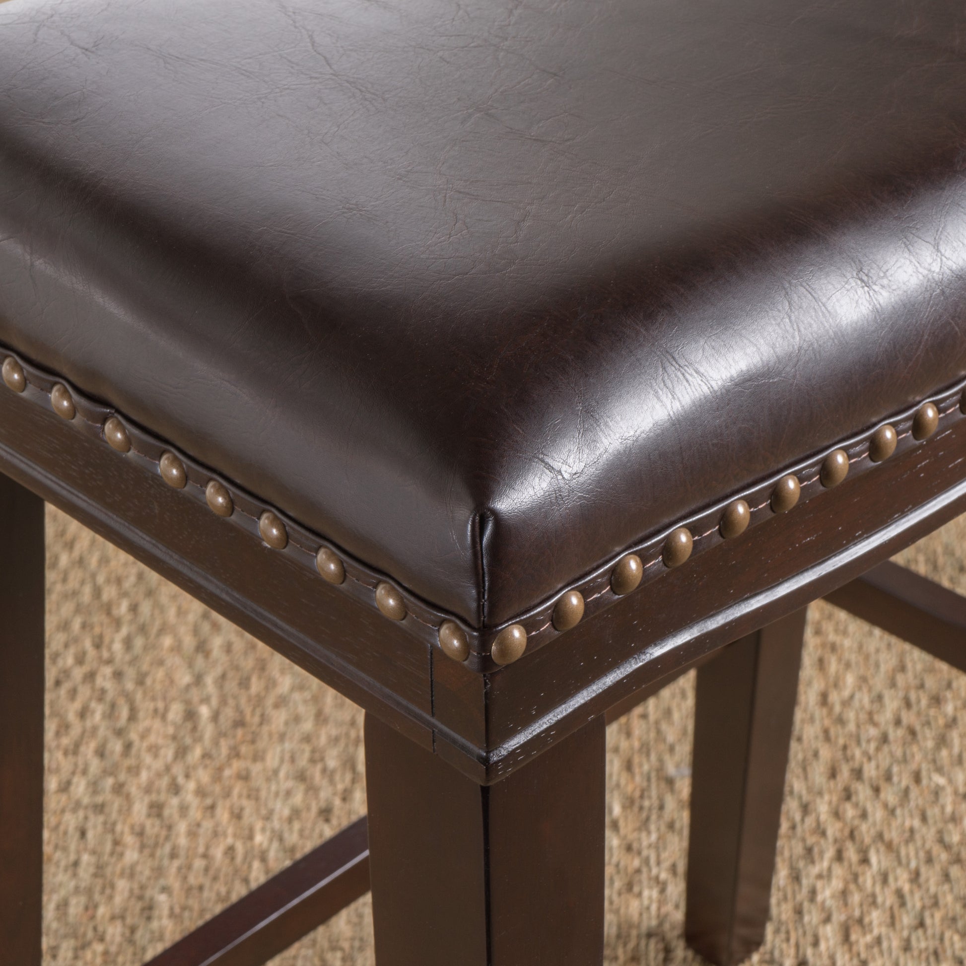 Saddle Stool Brown Pu Leather