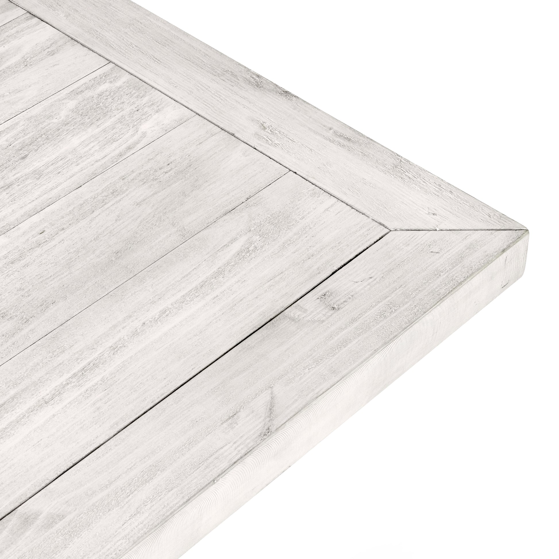 Caleb 94" Dining Table Distressed Ivory Antique White Pine