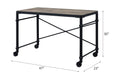 Oklarth Rustic Oak & Black Finish Writing Desk Black,Oak Metal,Synthetic Wood