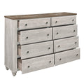 Transitional Rustic Style 1Pc Dresser Of 8 Drawers Two Tone Antique White And Brown Classic Bedroom Furniture Antique White,Brown Bedroom Classic,Rustic,Transitional Wood