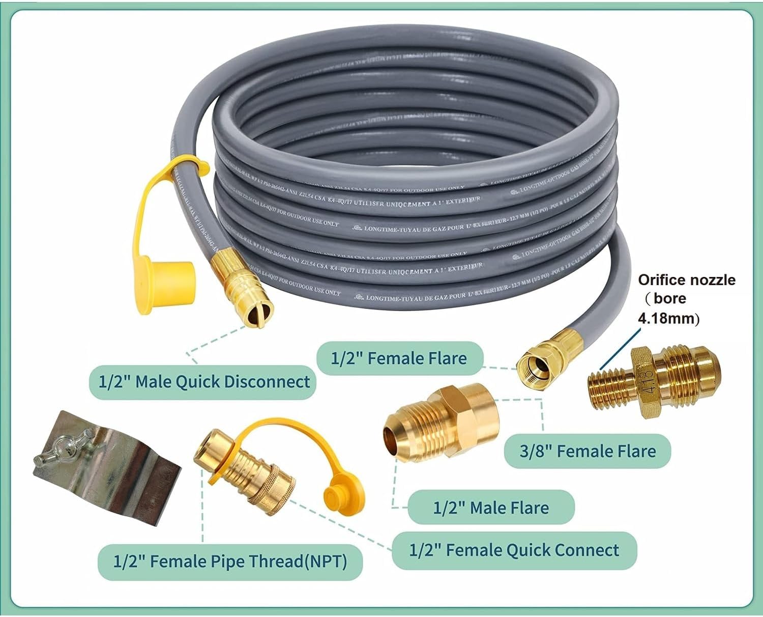 Natural Gas Conversion Kit Medium Grey Rubber