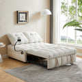 Modern Sofa Velvet Pull Out Bed,Independently Removable Backrest, Have Usb Port And Swivel Phone Stand ,Beige Beige Wood Velvet 2 Seat