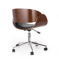 Office Chair Black Dark Walnut Pu