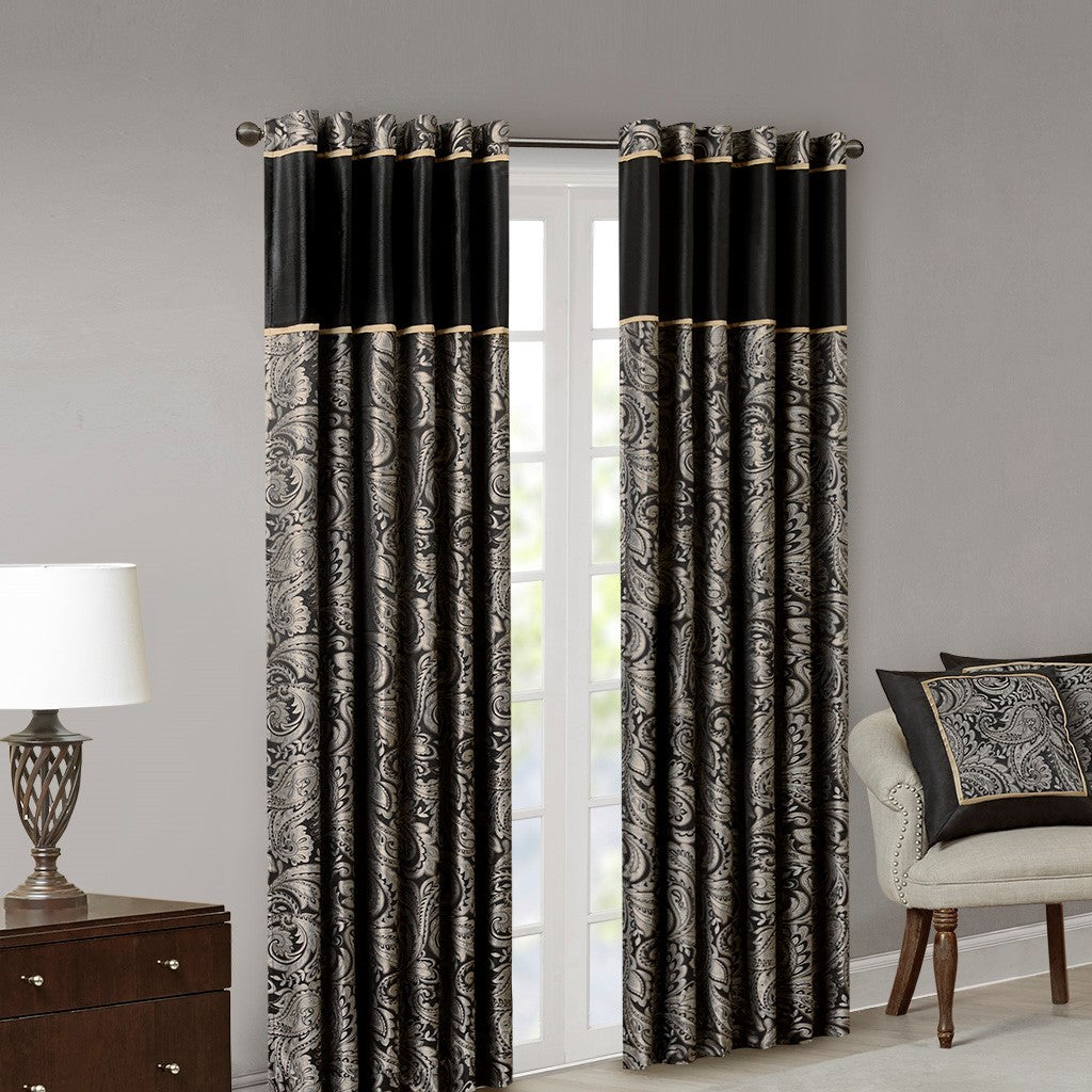 Jacquard Curtain Panel Pair 2 Pcs Window Panels Multicolor Polyester