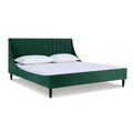 Aspen Vertical Tufted Modern Headboard Platform Bed Set, California King, Evergreen Velvet Box Spring Not Required California King Green Wood Foam Velvet Velvet