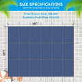 Inground Pool Safety Cover, 16X32Ft Rectangle Winter Safety Pool Cover For Inground Swimming Pools, Solid Safety Pool Covers, Triple Stitched For High Strength, Hardware Included,Blue Mesh Blue Polypropylene