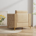 Accent Chair For Living Room Upholstered Arm Chair With Metal Legs Velvet Khaki Khaki Foam Fabric