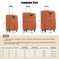 Softside Luggage Expandable 3 Piece Set Suitcase With Duffel Bag Upright Spinner Softshell Lightweight Luggage Travel Set Orange Polyester