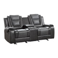 Modern Luxury Living Room Sofa Set 2Pc Reclining Sofa Loveseat Formal Furniture Premium Faux Leather Upholstery Comfortable Two Tone Gray Finish Dark Gray,Light Gray Faux Leather Wood Primary Living Space Luxury,Modern Plywood,Solid Wood 5 Seat