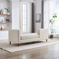 77.95'' Wide Modern Double Sided Upholstered Chaise Lounge Indoor,Chenille Fabric Sleeper Sofa Couch With 4 Throw Pillows, Daybed With Rubberwood Legs For Living Room, Bedroom, Apartment,Beige Beige