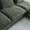 Modern Upholstered Chair Leisure Sofa Lounge Chair Removable Pillow Armless Accent Chair For Living Room, Bedroom, Corner Chair, Backrest Adjustable Fore And After Green Wood Medium Soft Foam Chenille 1 Seat
