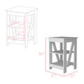 Side Table Rossville, Living Room, White White Particle Board Engineered Wood
