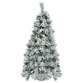 6Ft Pre Lit Spruce Snow Flocked Christmas Tree With Pine Cones, Artificial Xmas Tree With 403 Branch Tips,Mixed Pe & Pvc Branches, 250 Multi Color Led Lights, 11 Flashing Modes, Holiday D Cor White Green Polyethylene,Pvc