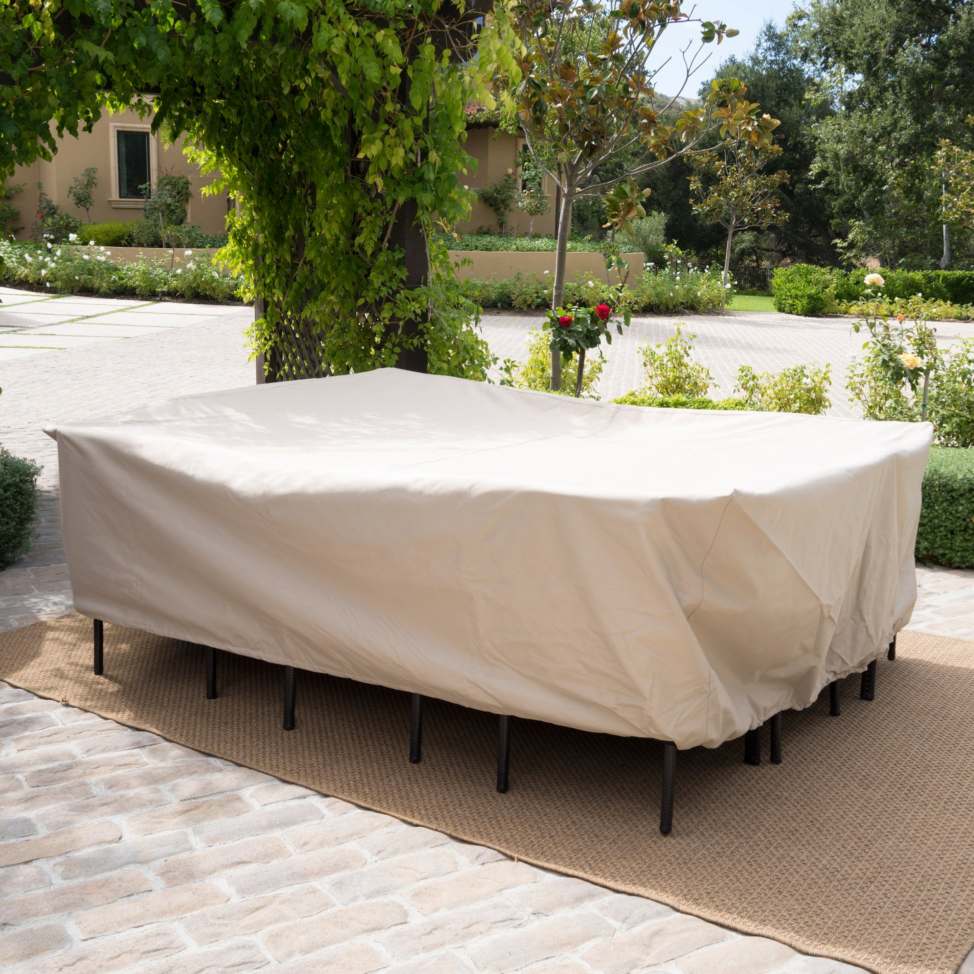 Shield Dining Set Cover Beige Fabric