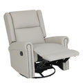 360 Degree Swivel Upholstered Manual Recliner For Living Room, Biege Beige Wood Manual Handle Primary Living Space Soft Pu